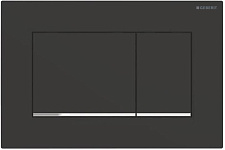 115.883.14.1 клавиша двойного смыва Sigma 30 NEW к 111.300/350/361/362/380/390/796 не оставляет отпечатков пальцев, черный мат/хром глянц/черный мат, фото 1